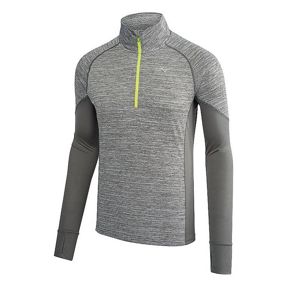 Blusa Mizuno Alpha Long Sleeve Half Zip - Homem - Cinzentas - BGCIE0361